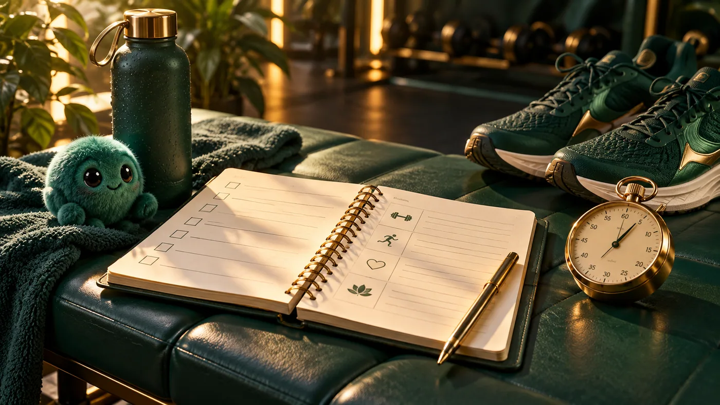 Interview Anxiety Tips: A Calm Preparation Routine illustrated in the CREATEFOR.YOU emerald-and-gold monster style
