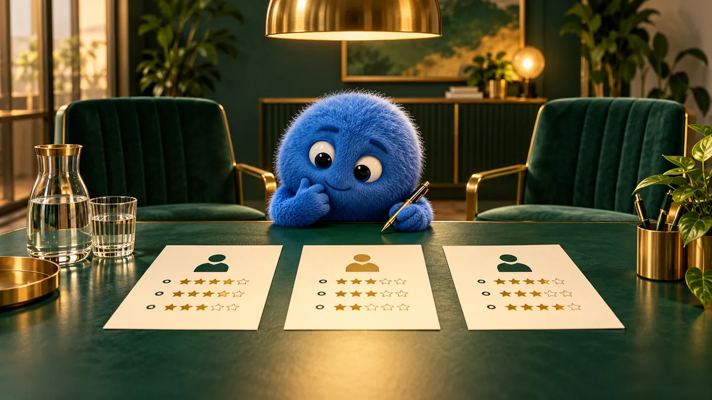STAR Method Interview Answer Examples for Common Questions illustrated in the CREATEFOR.YOU emerald-and-gold monster style